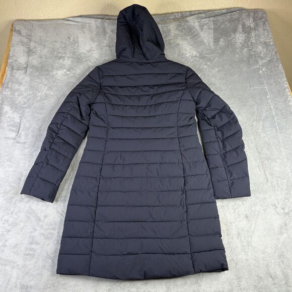 Michael Michael Kors Coat Womens XS Navy Packable Puffer Hooded Long Quilted - Picture 4 of 16